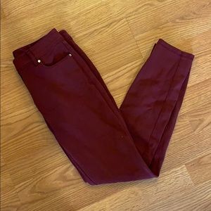 Burgundy WHBM skinny stretch pants